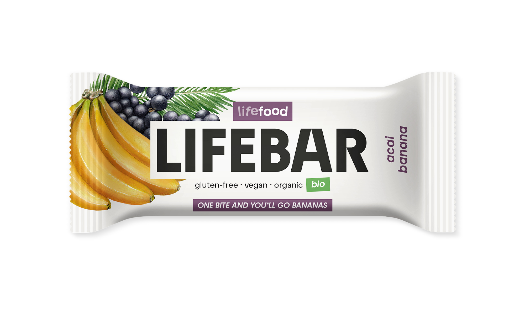 Lifefood Lifebar acai banaan glutenvrij bio & raw 40g